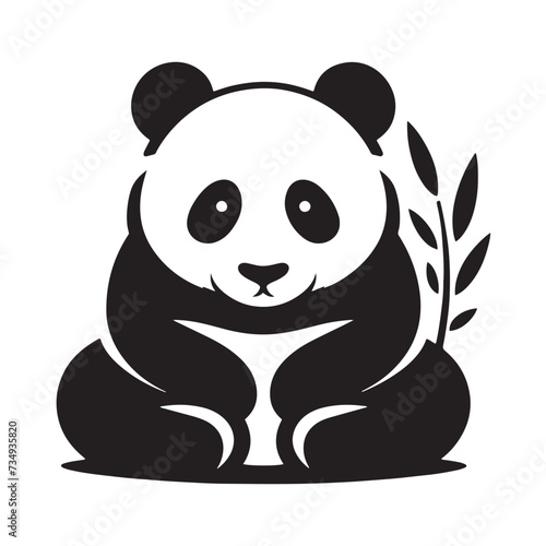 Fototapeta Naklejka Na Ścianę i Meble -  Gentle Giants: Vector Illustrations of Panda Silhouettes, Capturing the Endearing Charm and Peaceful Nature of These Beloved Creatures.