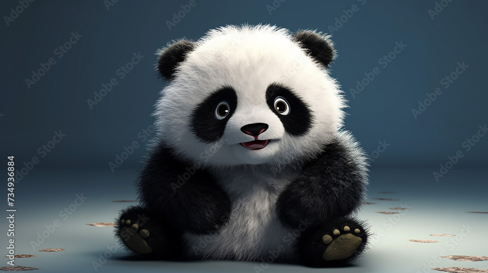 3d cute panda photo 3d cute panda photo