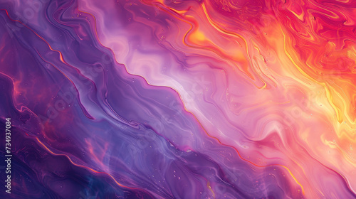 Abstract waves, colorful liquid, splash. Flowing artistic patterns in pink and purple tones. Marble effect background design