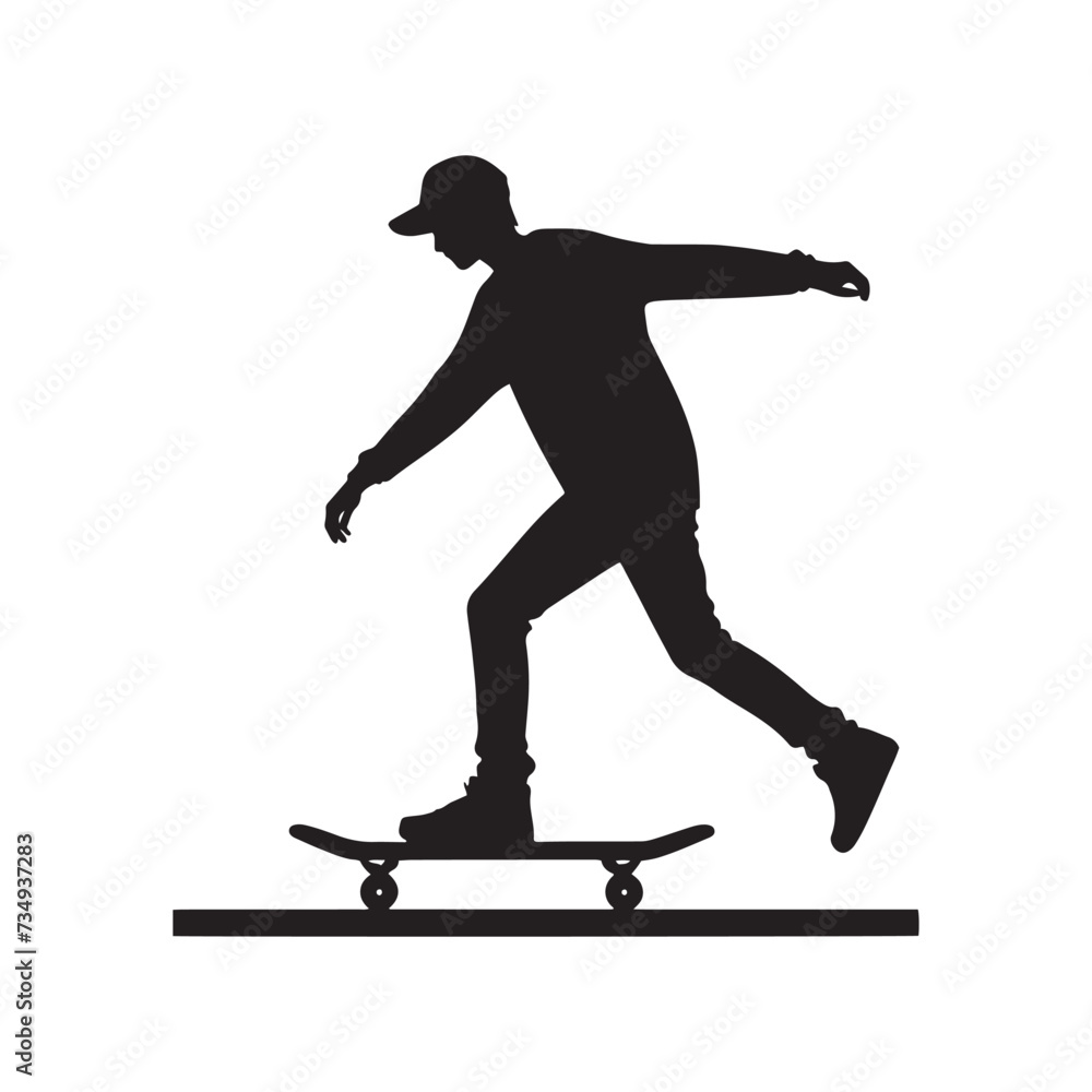 Urban Thrills: Vector Illustrations of Skateboarder Silhouettes, Capturing the Energy and Excitement of Skateboarding Culture in Urban Landscapes. Urban Thrills: Vector Illustrations of Skateboarder Silhouettes, Capturing the Energy and Excitement of Skateboarding Culture in Urban Landscapes.