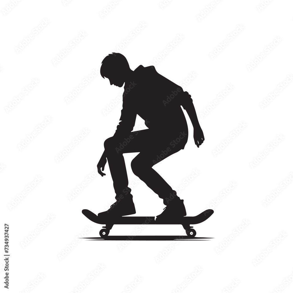 Urban Thrills: Vector Illustrations of Skateboarder Silhouettes, Capturing the Energy and Excitement of Skateboarding Culture in Urban Landscapes. Urban Thrills: Vector Illustrations of Skateboarder Silhouettes, Capturing the Energy and Excitement of Skateboarding Culture in Urban Landscapes.
