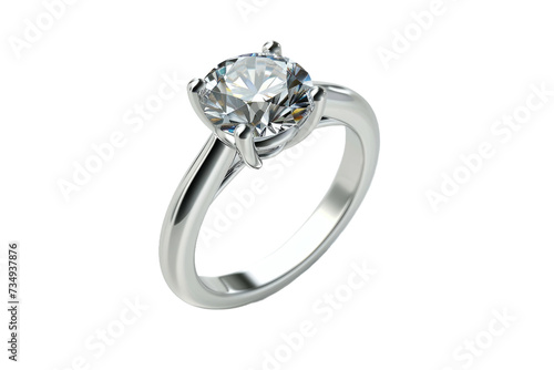Twin Claw Prong Ring Setting on Transparent Background, PNG