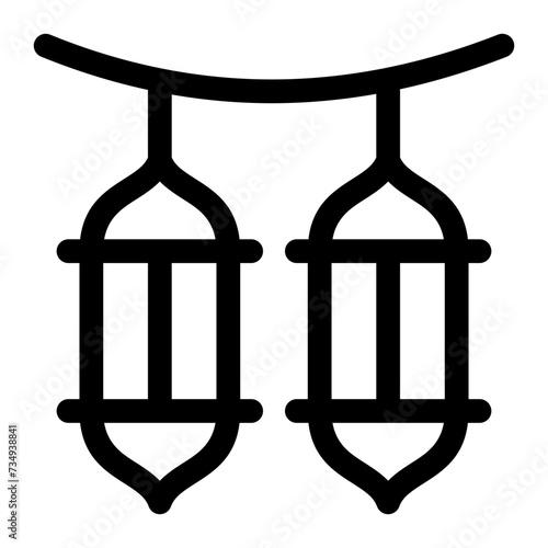 Photography lantern line icon