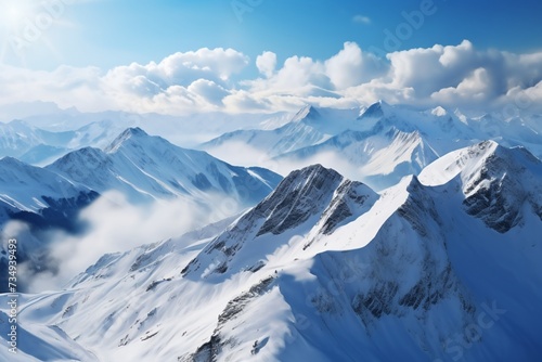 Snowy panorama View from the top captures the beauty of mountains © Muhammad Ishaq