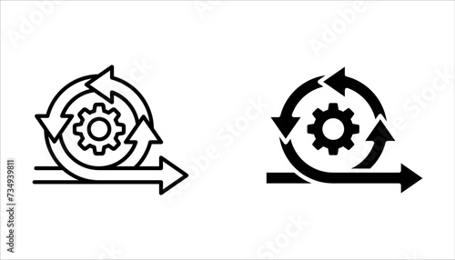 Framework icon set. gear vector icon set on white background