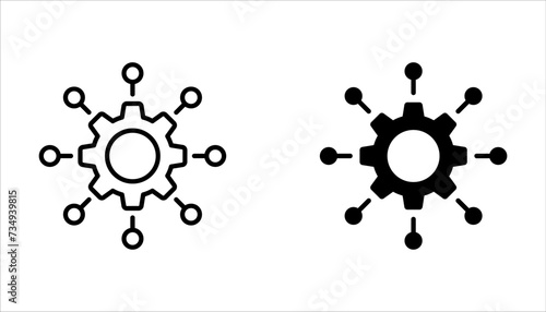 Framework icon set. gear vector icon set on white background