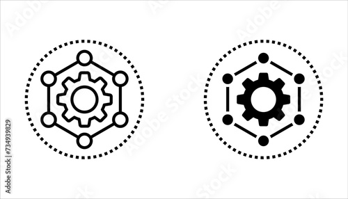 Framework icon set. gear vector icon set on white background