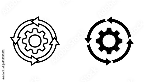 Framework icon set. gear vector icon set on white background