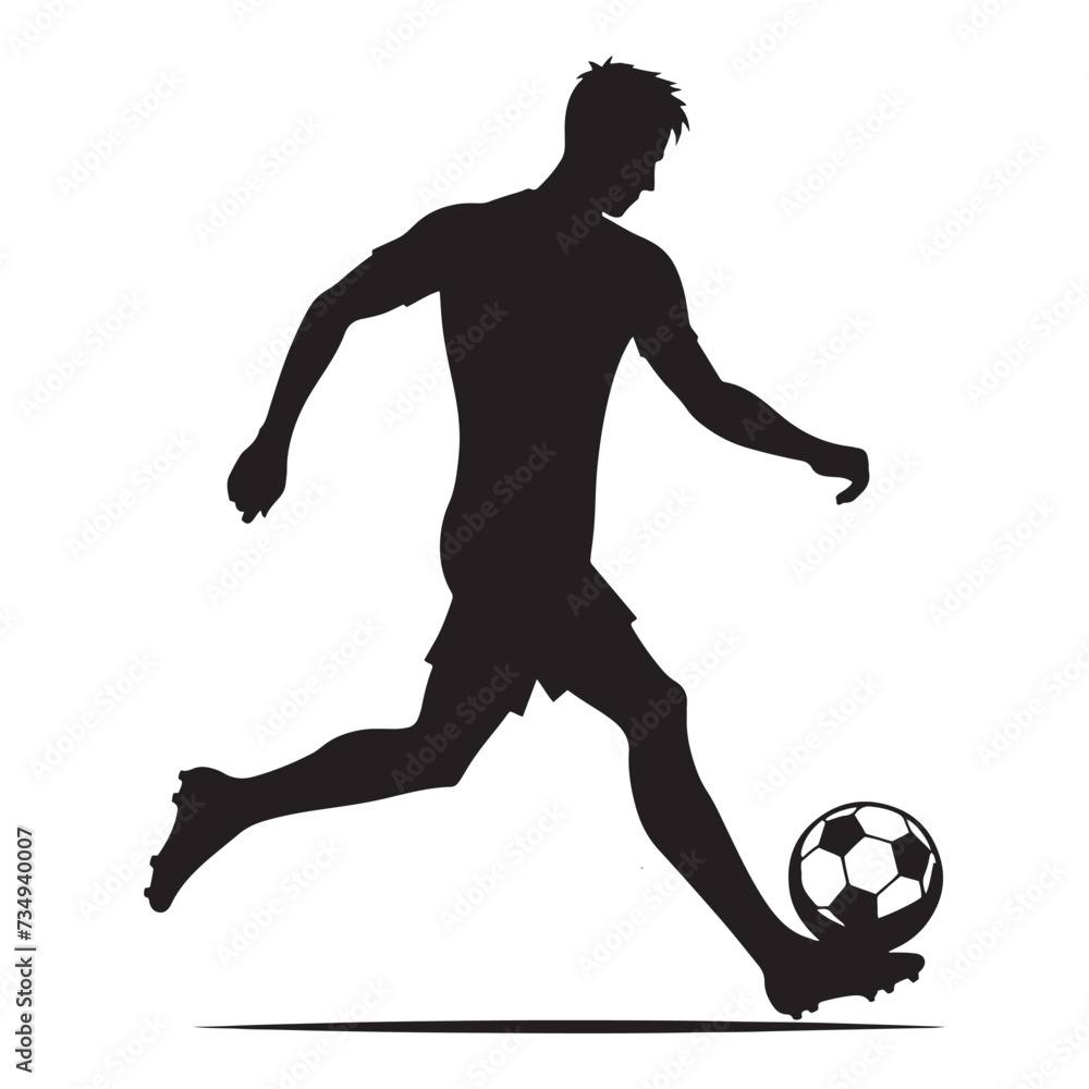 Dynamic Kicks: Vector Illustrations of Soccer Player Silhouettes, Capturing the Energy and Skill of the Beautiful Game. Dynamic Kicks: Vector Illustrations of Soccer Player Silhouettes, Capturing the Energy and Skill of the Beautiful Game.