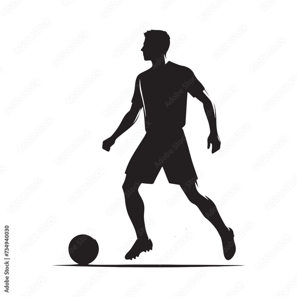 Dynamic Kicks: Vector Illustrations of Soccer Player Silhouettes, Capturing the Energy and Skill of the Beautiful Game.