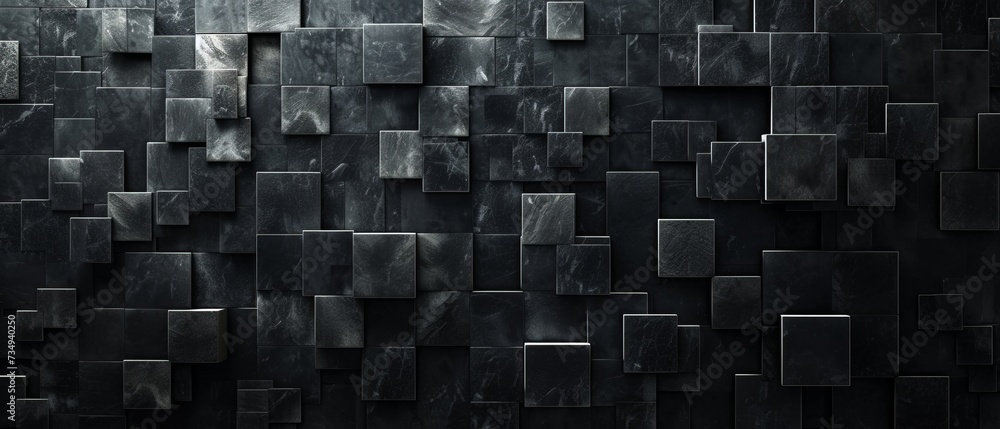 An abstract mosaic of black, varying in intensity, arranged geometrically, conveying an aura of mystery and elegance. An abstract mosaic of black, varying in intensity, arranged geometrically, conveying an aura of mystery and elegance.