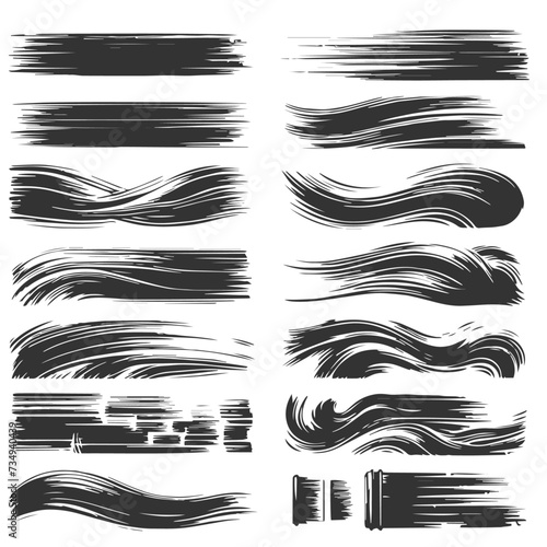Wallpaper Mural Vector set of artistic brush strokes on white background  Torontodigital.ca