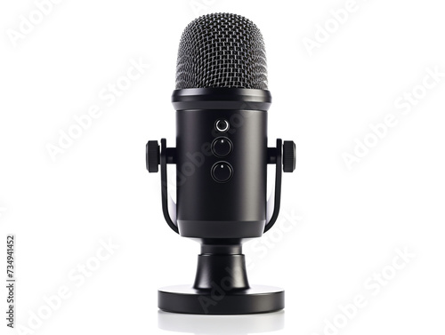a black microphone with a stand