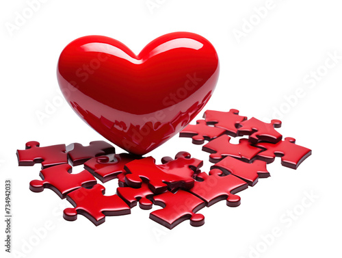 a heart shaped puzzle with missing pieces