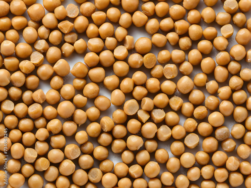 individual grains of chickpeas from different angles on a white isolated background individual grains of chickpeas from different angles on a white isolated background