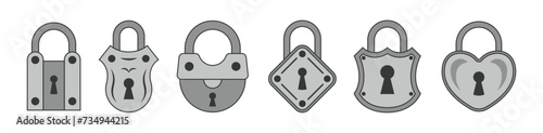 Set of locks clipart.