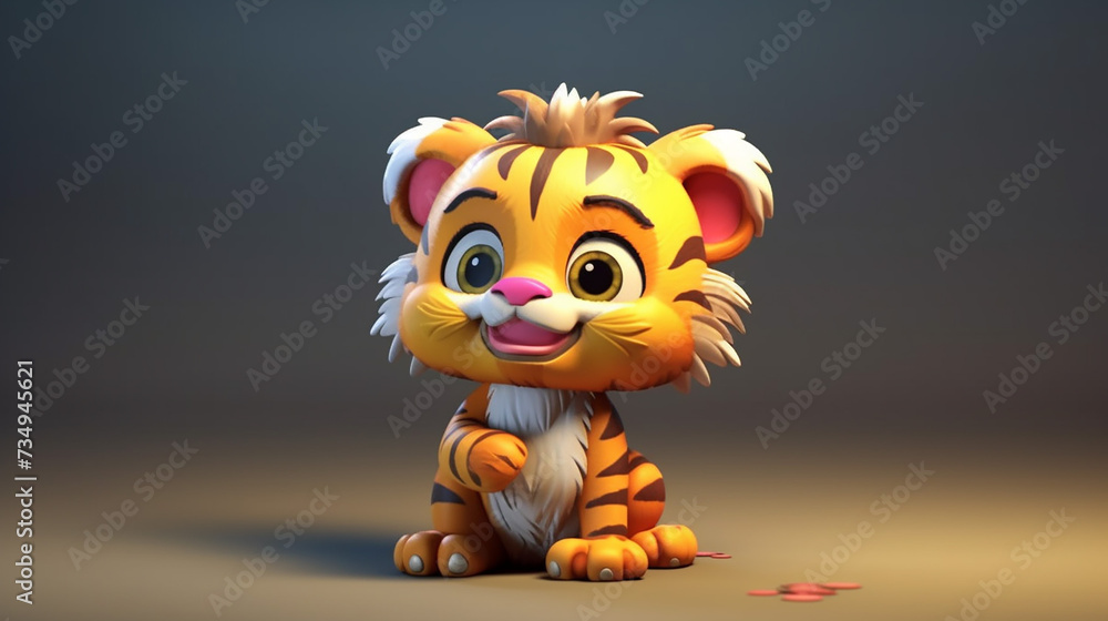 cute little cartoon tiger generative ai cute little cartoon tiger generative ai
