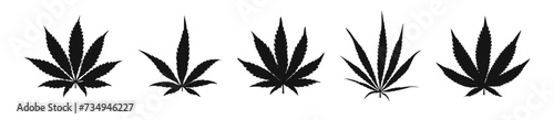 Marijuana vectors. Cannabis leaf icon set. Cannabis Leaves Vector Illustration