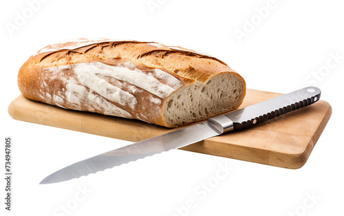Stylish Steel Loaf Cutter Isolated on Transparent Background PNG.