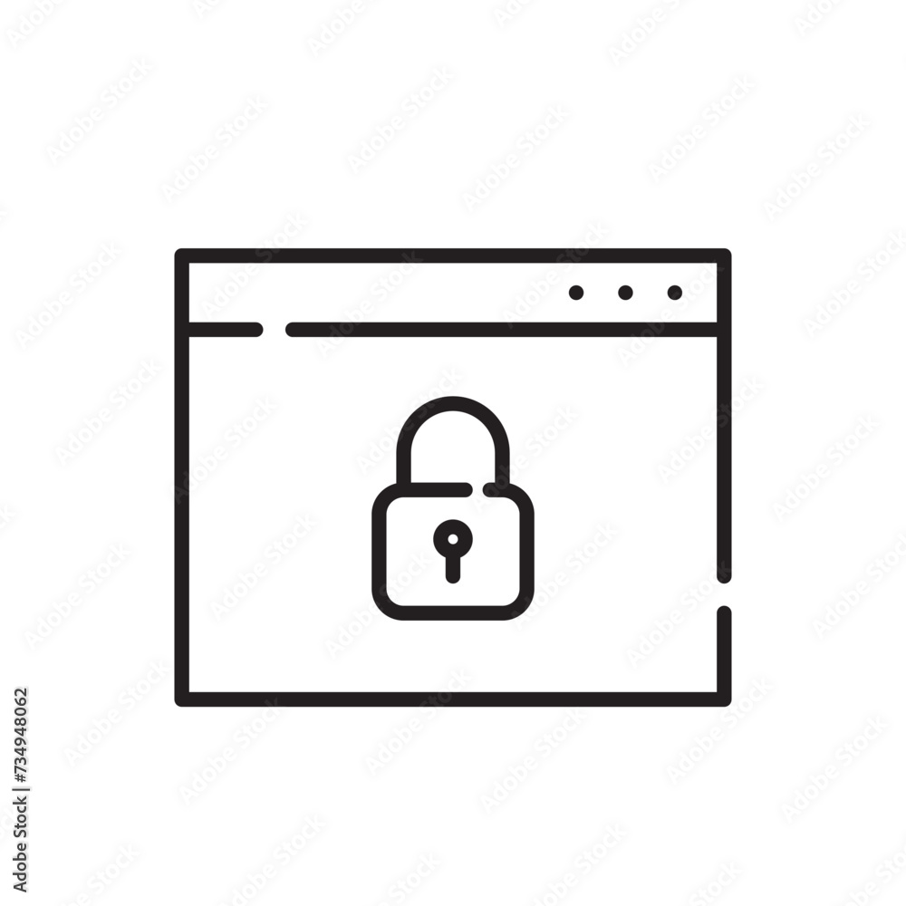 Secure internet connection. Browser and lock. Pixel perfect icon Secure internet connection. Browser and lock. Pixel perfect icon