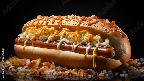 hot dog fast food realistic 3D