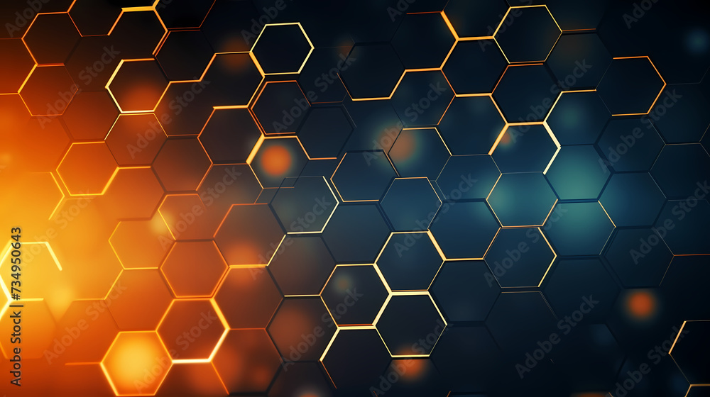 Digital technology hexagon cyber security concept, blue technology background Digital technology hexagon cyber security concept, blue technology background