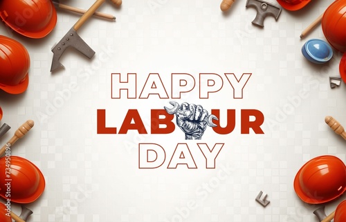 Happy labours day background design with text 