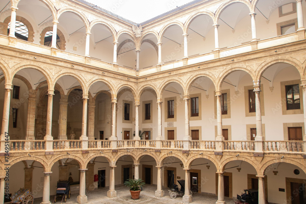 The courtyard of Normans palace at Palermo