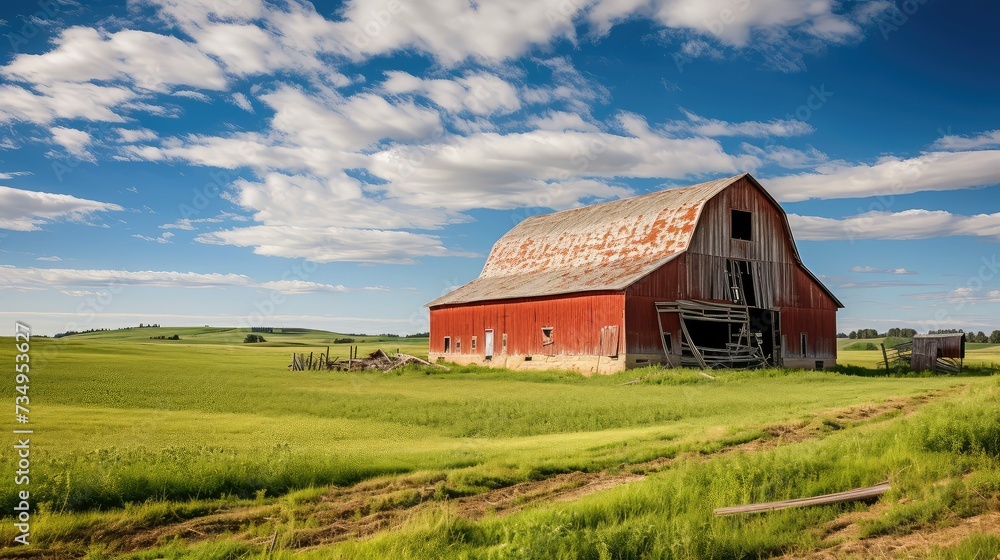 Obraz premium weathe red barn wood