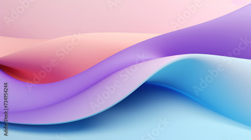 Abstract 3d wavy smooth background. Multicolor pastel colour palette. Aesthetic concept. Generative AI