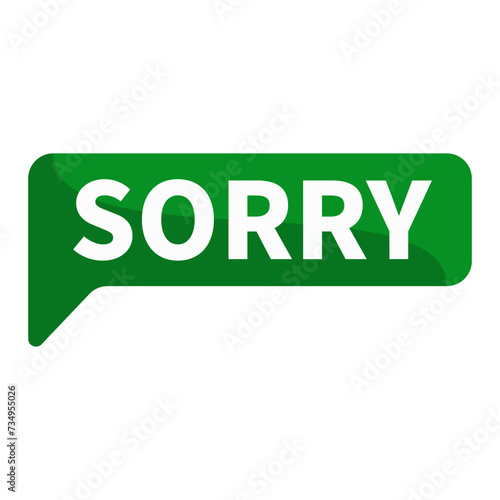sorry Text In Green Rectangle Shape For Apologize Information Announcement Promotion Business Marketing Social Media
