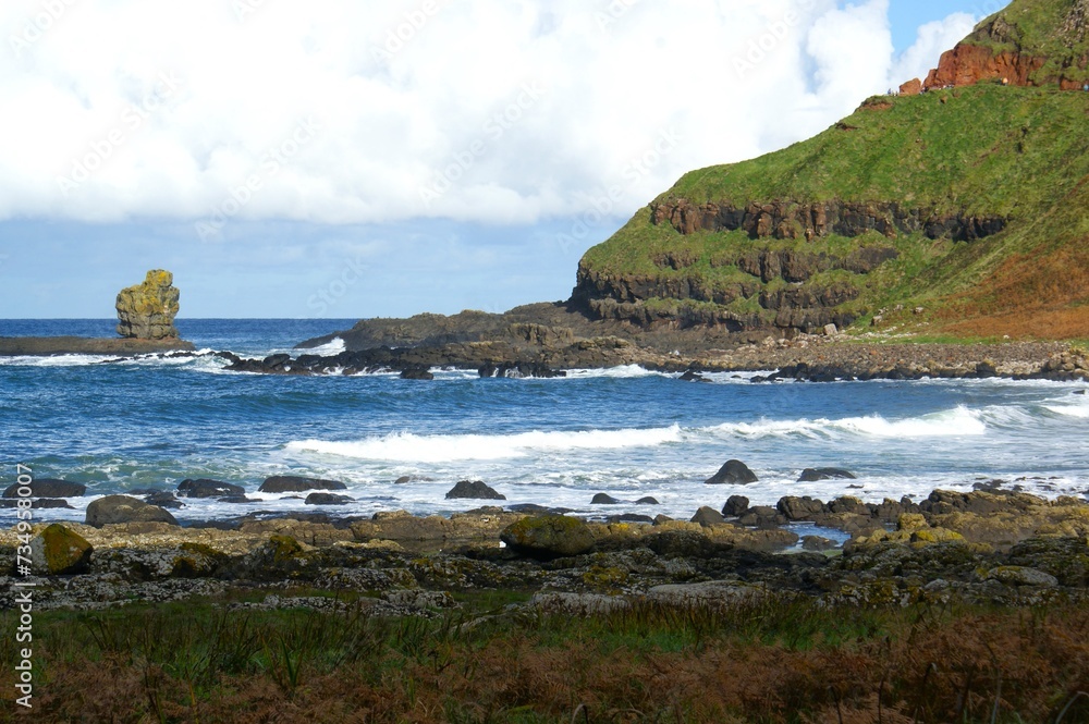 Giant's Causeway Beach, Atlantic Ocean Bushmills, Northern Ireland . High quality photo