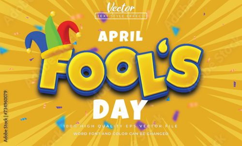 cartoon editable april fools day with 3d text effect