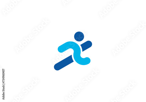 run man logo design, go sport fitness symbol template