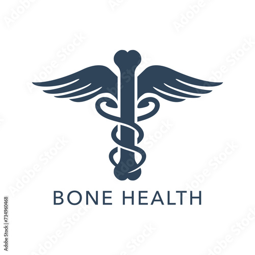 Bone Health flat emblem - for vitamins or therapy