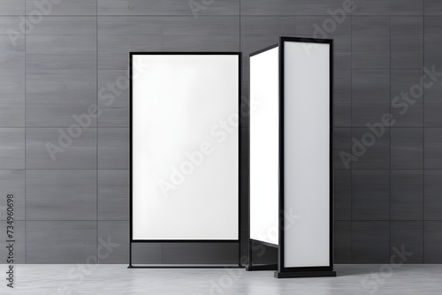 empty mockup image of blank billboard white screen posters for advertising blank photo frames