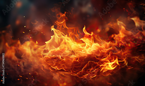 Abstract background with fire effect full frame. © Andreas