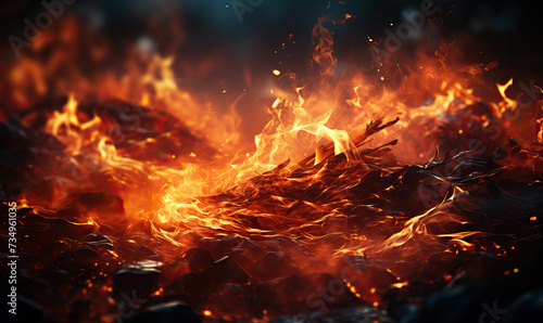 Abstract background with fire effect full frame.