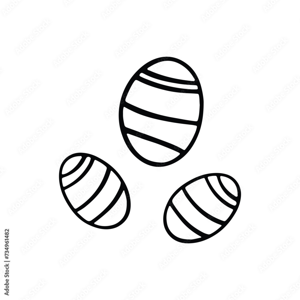Easter eggs line ornate design, Easter eggs line ornate design illustration,