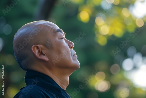 profile of master during a breathing exercise