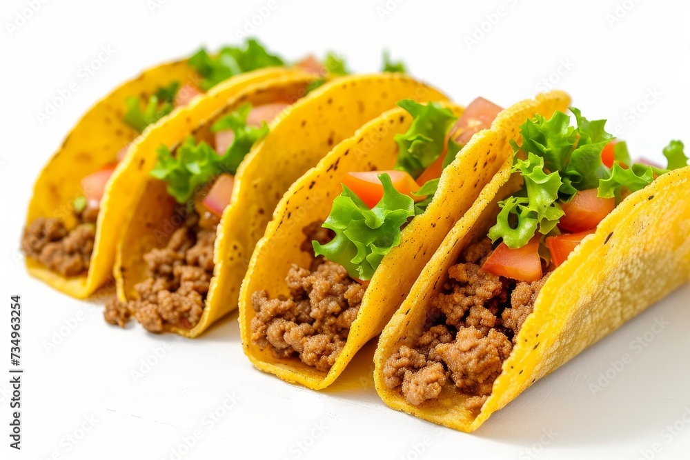 Mexican tacos on white background Mexican tacos on white background