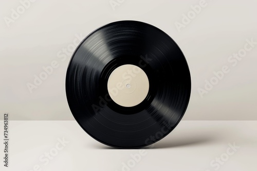 Mockup of a blank vinyl album cover sleeve isolated with a clipping path Gramophone music plate mockup with a clear surface Template for a paper so photo