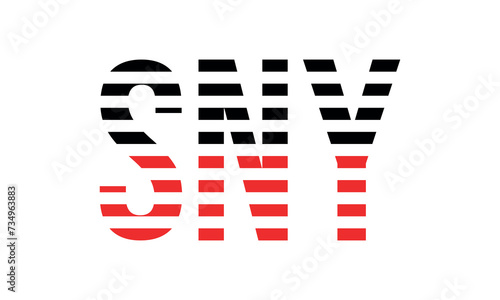 SNY three initial letter iconic line negative space minimal logo design vector template. monogram, abstract, wordmark, business, typography, minimalist, brand, company, flat, modern, unique, simple