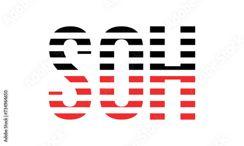 SOH three initial letter iconic line negative space minimal logo design vector template. monogram, abstract, wordmark, business, typography, minimalist, brand, company, flat, modern, unique, simple