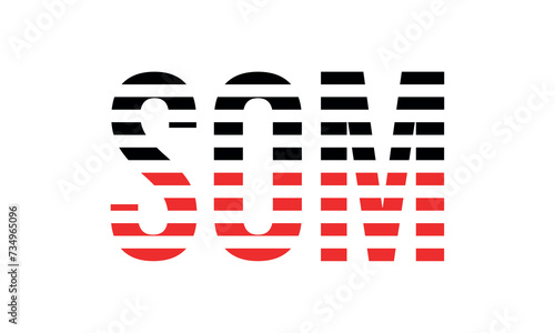 SOM three initial letter iconic line negative space minimal logo design vector template. monogram, abstract, wordmark, business, typography, minimalist, brand, company, flat, modern, unique, simple