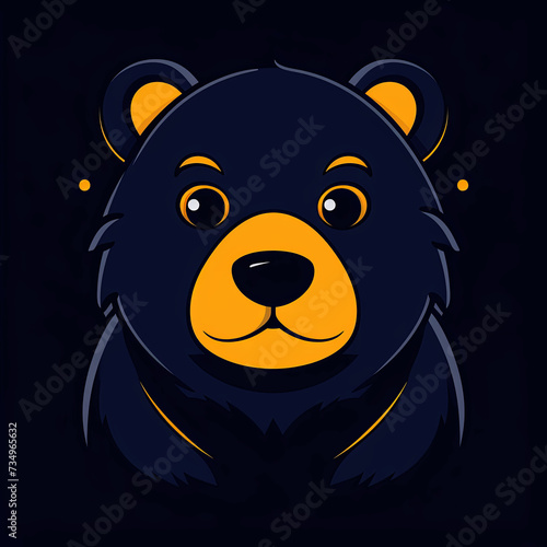 Cute baby bear cub illustration.
