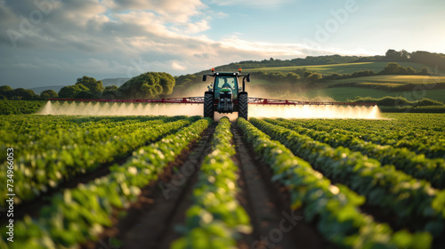 Tractor spraying of agricultural lands