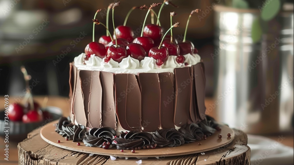Mouthwatering Black Forest Cake, Showcasing the Decadent Layers of this German Delight