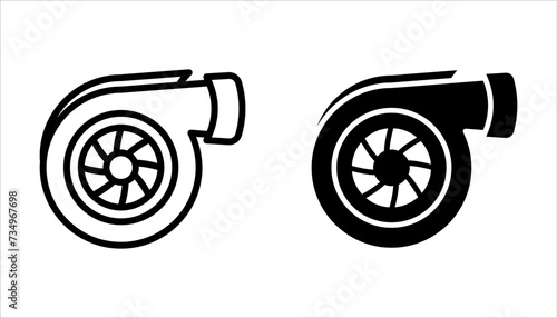 Turbo icon set. For web design. vector illustration on white background