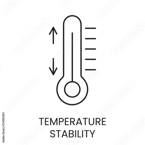 Temperature resistance line icon in vector with editable stroke for packaging